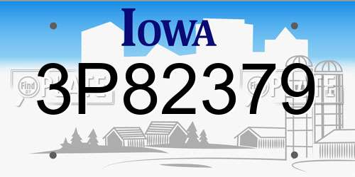 3P82379 Iowa License Plate