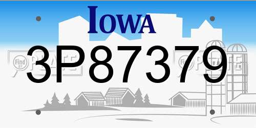 3P87379 Iowa License Plate
