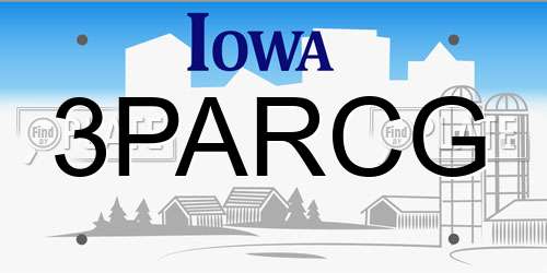 3PARCG Iowa License Plate
