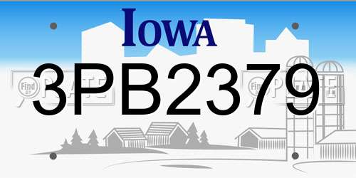 3PB2379 Iowa License Plate