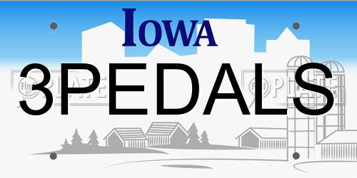 3PEDALS Iowa License Plate