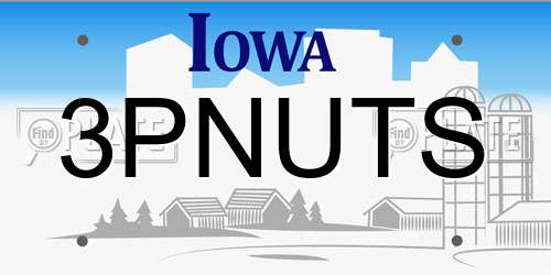 3PNUTS Iowa License Plate