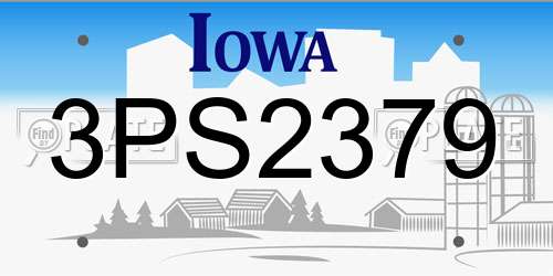 3PS2379 Iowa License Plate