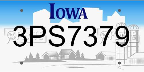 3PS7379 Iowa License Plate