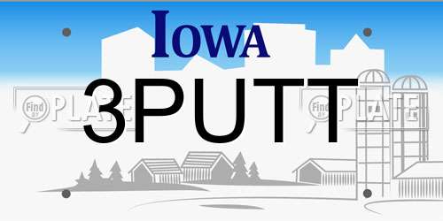 3PUTT Iowa License Plate