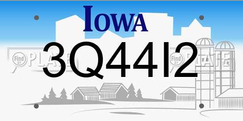 3Q44I2 Iowa License Plate