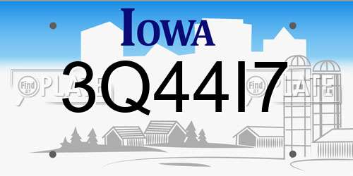 3Q44I7 Iowa License Plate