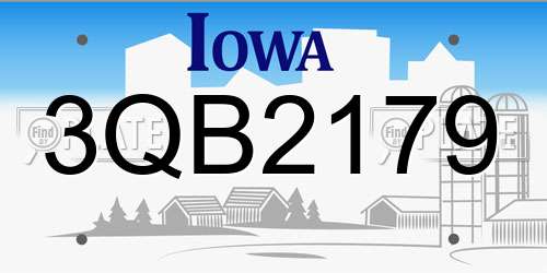 3QB2179 Iowa License Plate