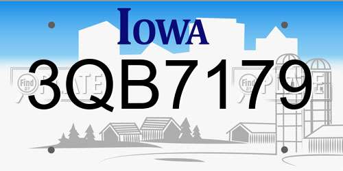 3QB7179 Iowa License Plate