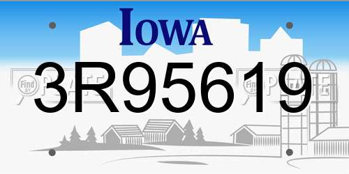 3R95619 Iowa License Plate