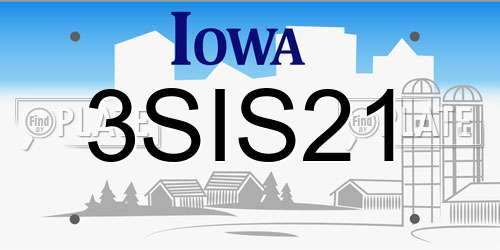 3SIS21 Iowa License Plate