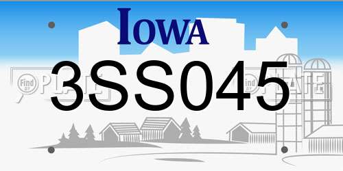 3SS045 Iowa License Plate