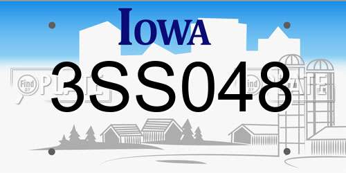 3SS048 Iowa License Plate
