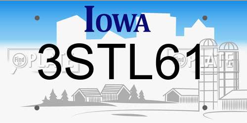 3STL61 Iowa License Plate