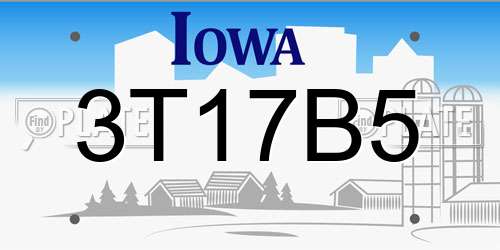3T17B5 Iowa License Plate