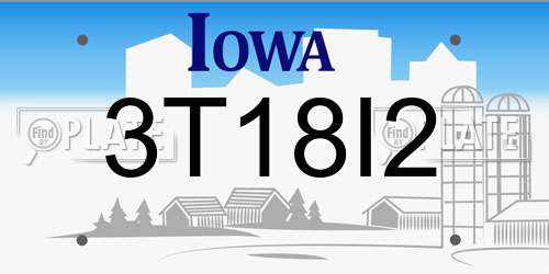 3T18I2 Iowa License Plate