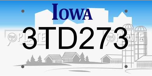 3TD273 Iowa License Plate