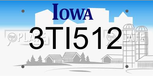 3TI512 Iowa License Plate