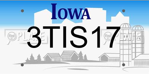 3TIS17 Iowa License Plate