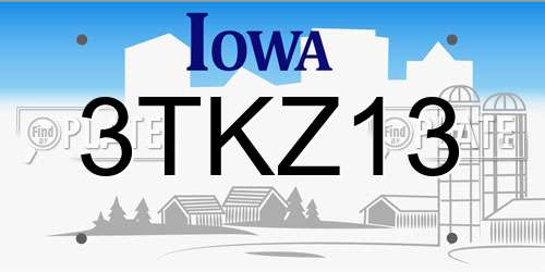 3TKZ13 Iowa License Plate