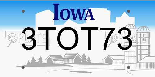 3TOT73 Iowa License Plate