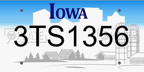3TS1356 Iowa License Plate