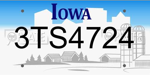 3TS4724 Iowa License Plate