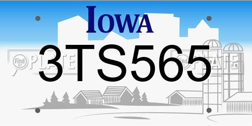 3TS565 Iowa License Plate