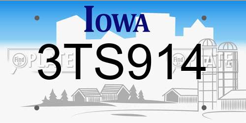 3TS914 Iowa License Plate