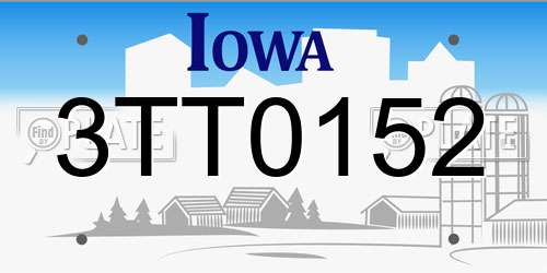 3TT0152 Iowa License Plate
