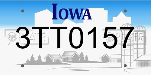 3TT0157 Iowa License Plate