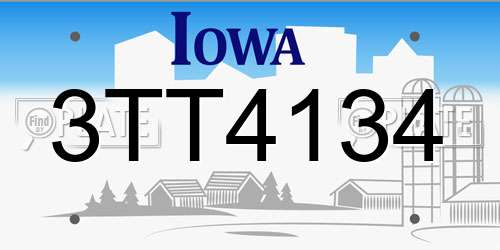 3TT4134 Iowa License Plate