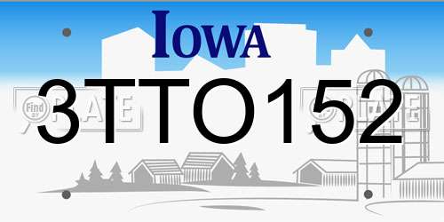 3TTO152 Iowa License Plate