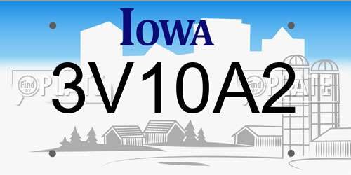 3V10A2 Iowa License Plate