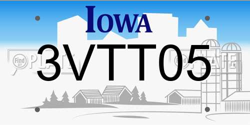 3VTT05 Iowa License Plate