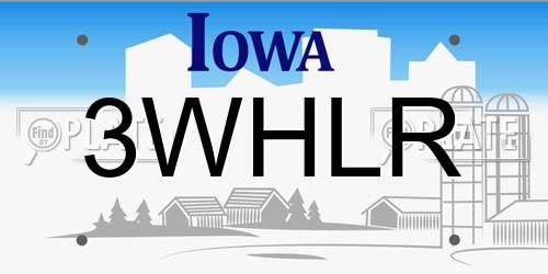 3WHLR Iowa License Plate