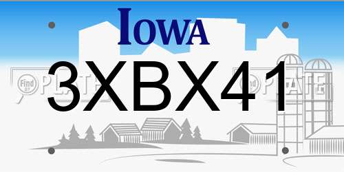 3XBX41 Iowa License Plate