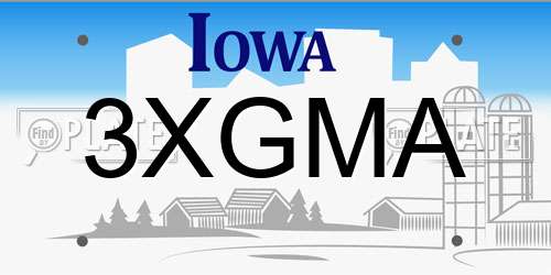 3XGMA Iowa License Plate