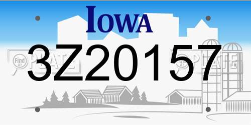 3Z20157 Iowa License Plate