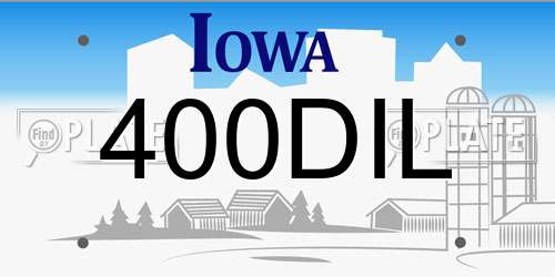 400DIL Iowa License Plate