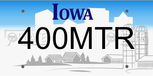 400MTR Iowa License Plate