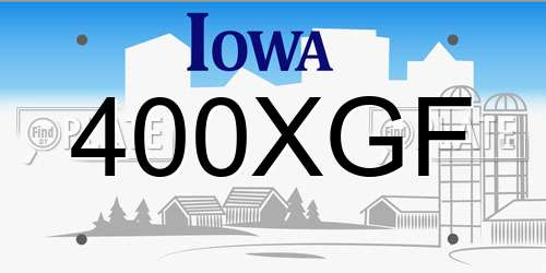 400XGF Iowa License Plate