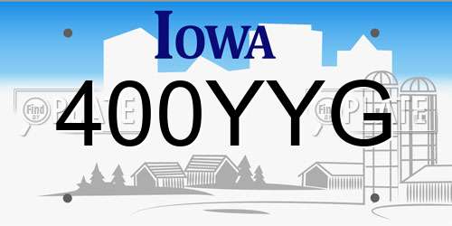 400YYG Iowa License Plate