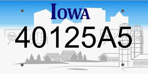 40125A5 Iowa License Plate