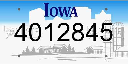 4012845 Iowa License Plate