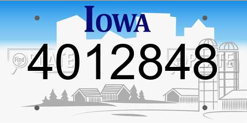 4012848 Iowa License Plate