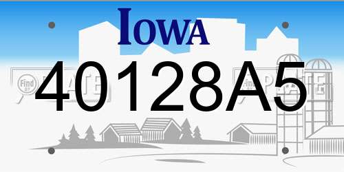 40128A5 Iowa License Plate