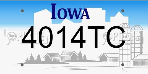 4014TC Iowa License Plate