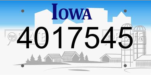 4017545 Iowa License Plate