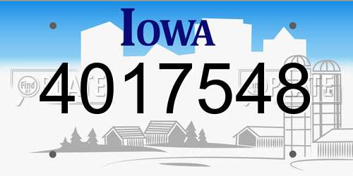 4017548 Iowa License Plate